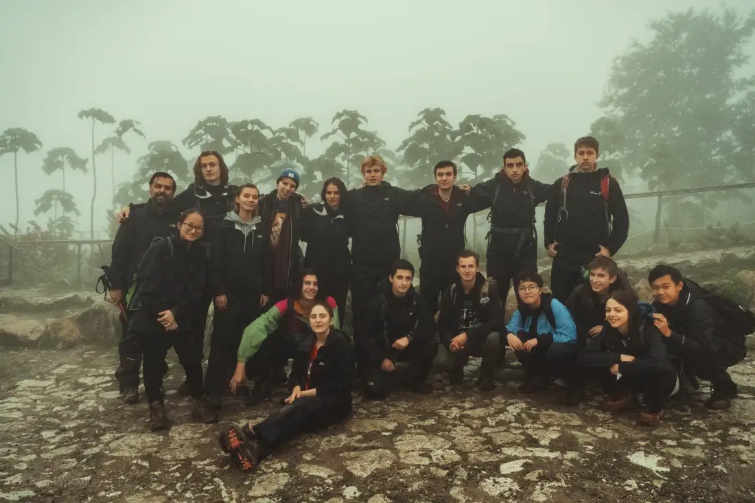 A group hike in the Armenian mountains.