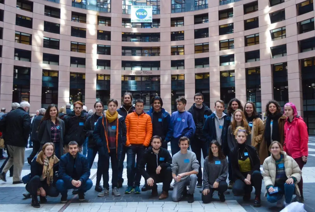 Activists at the European Parliament in Strasbourg.
